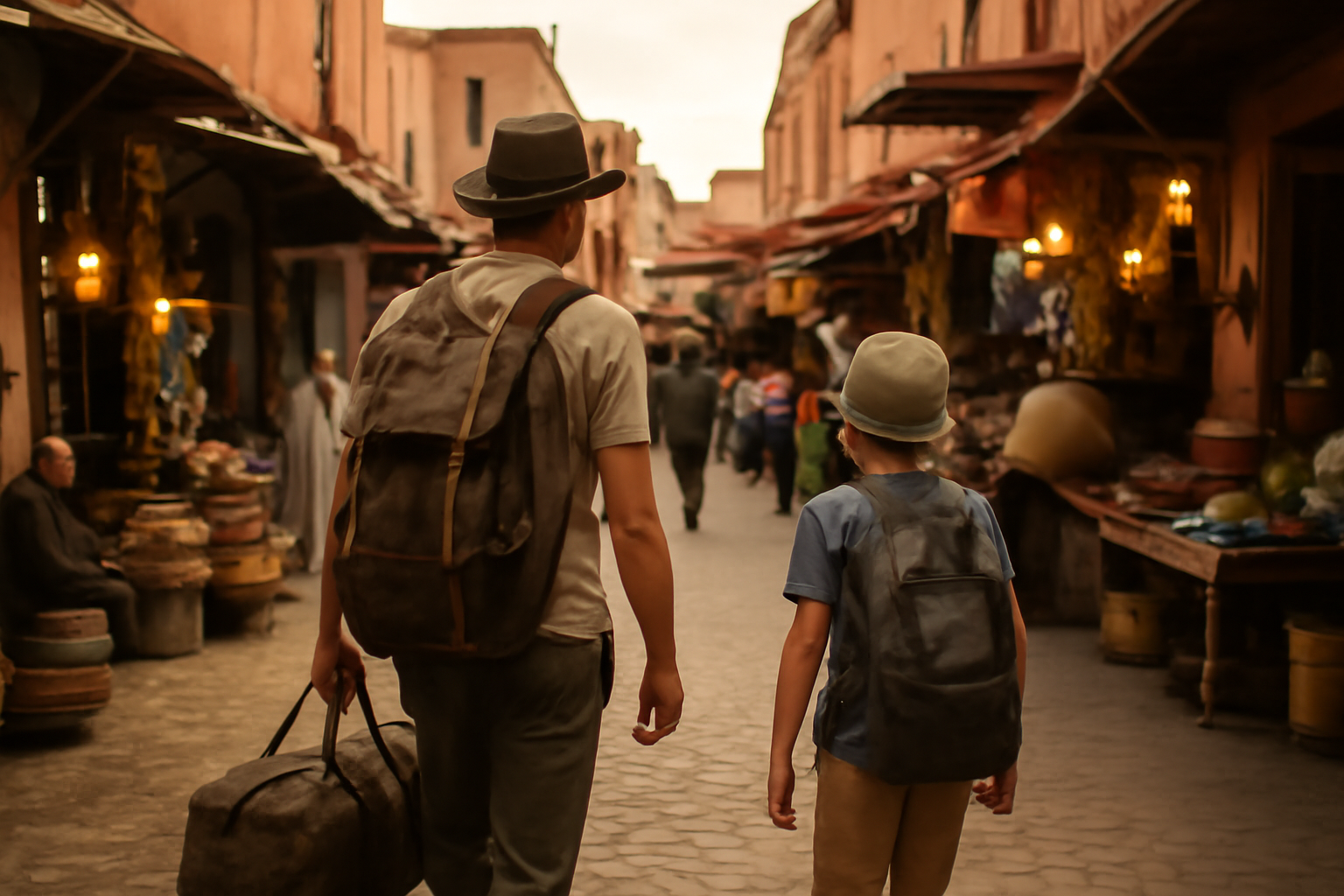que faire au maroc : ruelles de Marrakech au coucher du soleil