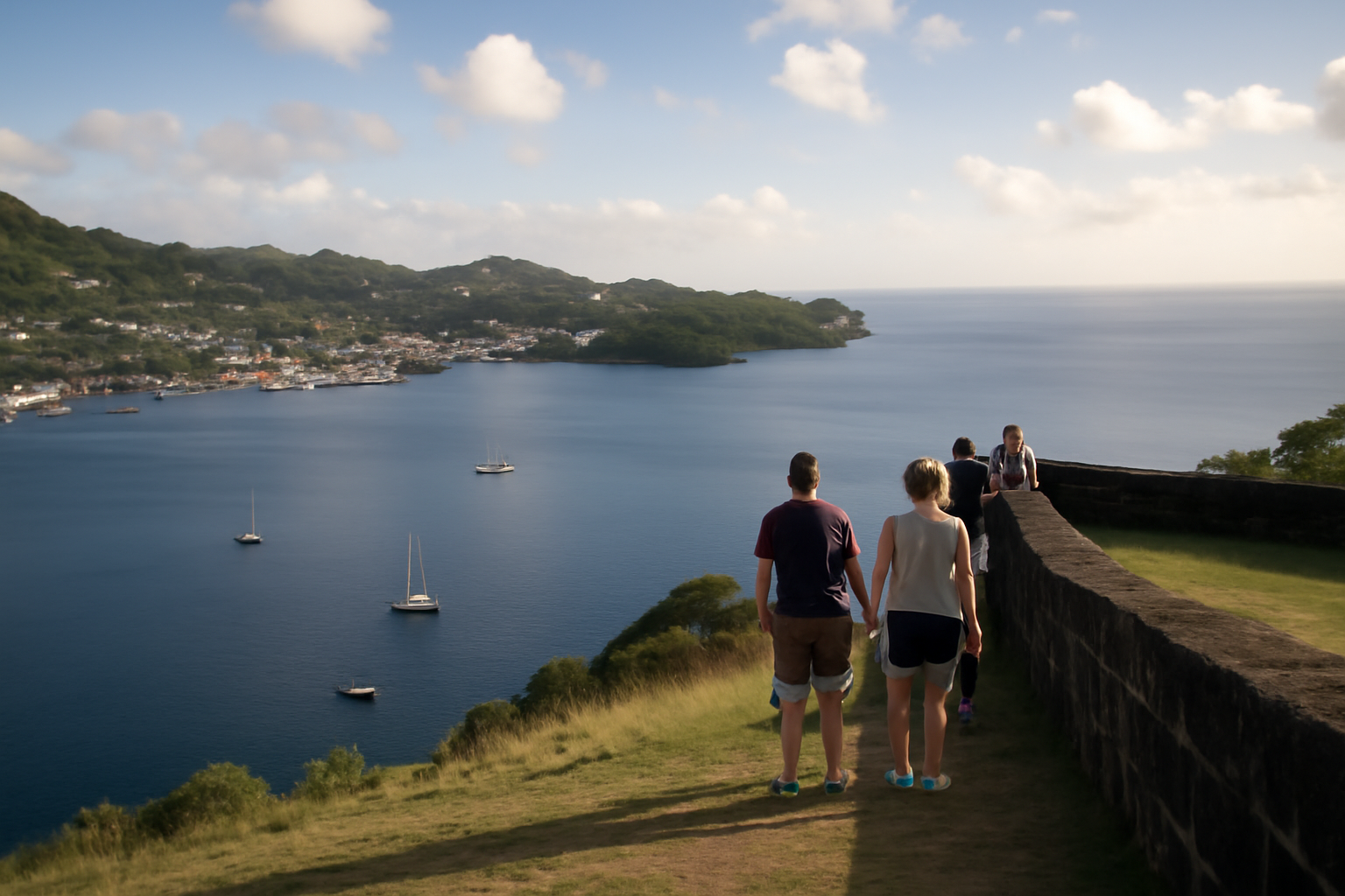 Kingstown, baie de Saint-Vincent-et-les-Grenadines avec vue depuis un point de vue