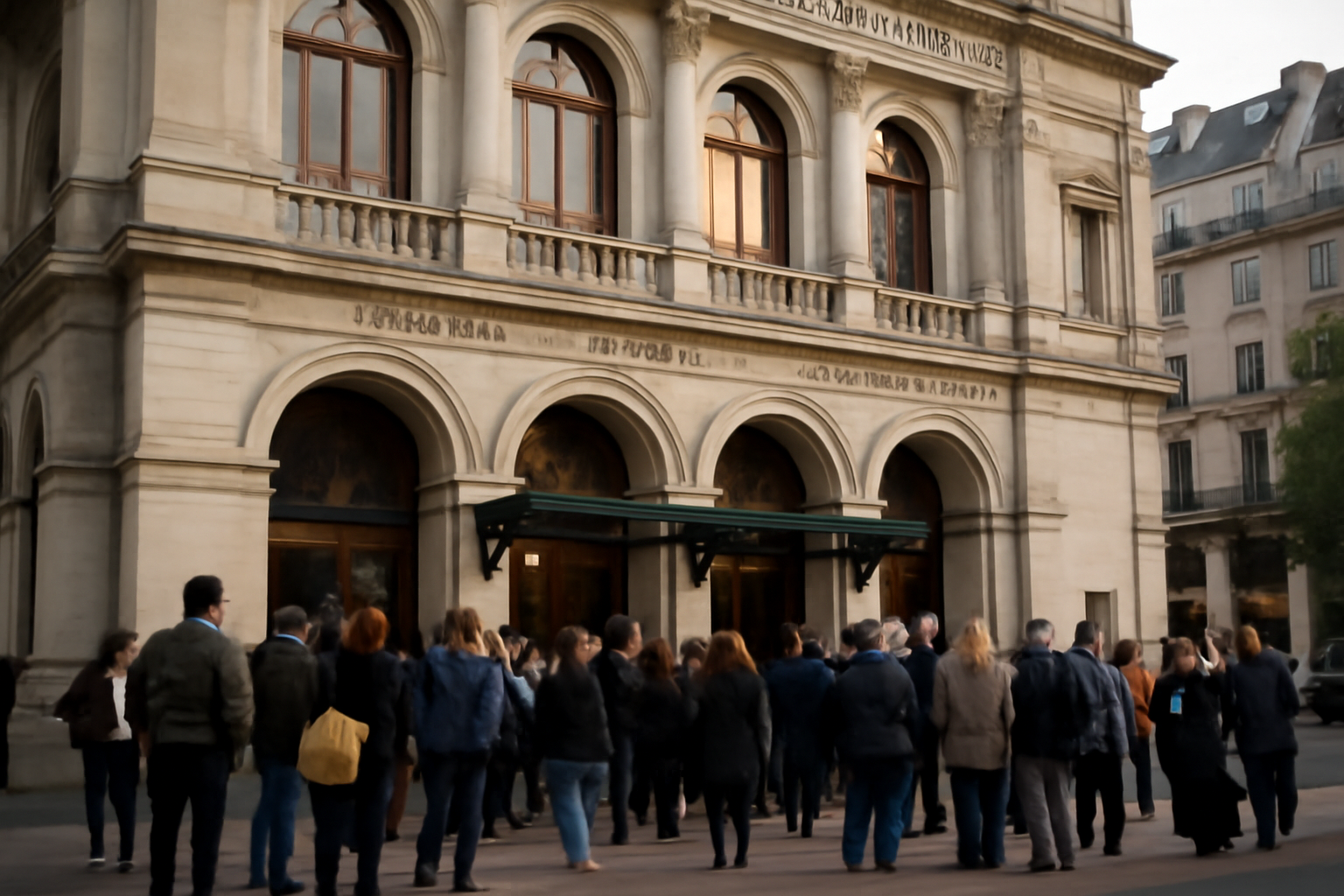 Façade du théâtre de la ville Sarah Bernhardt à Paris sur la place du Châtelet