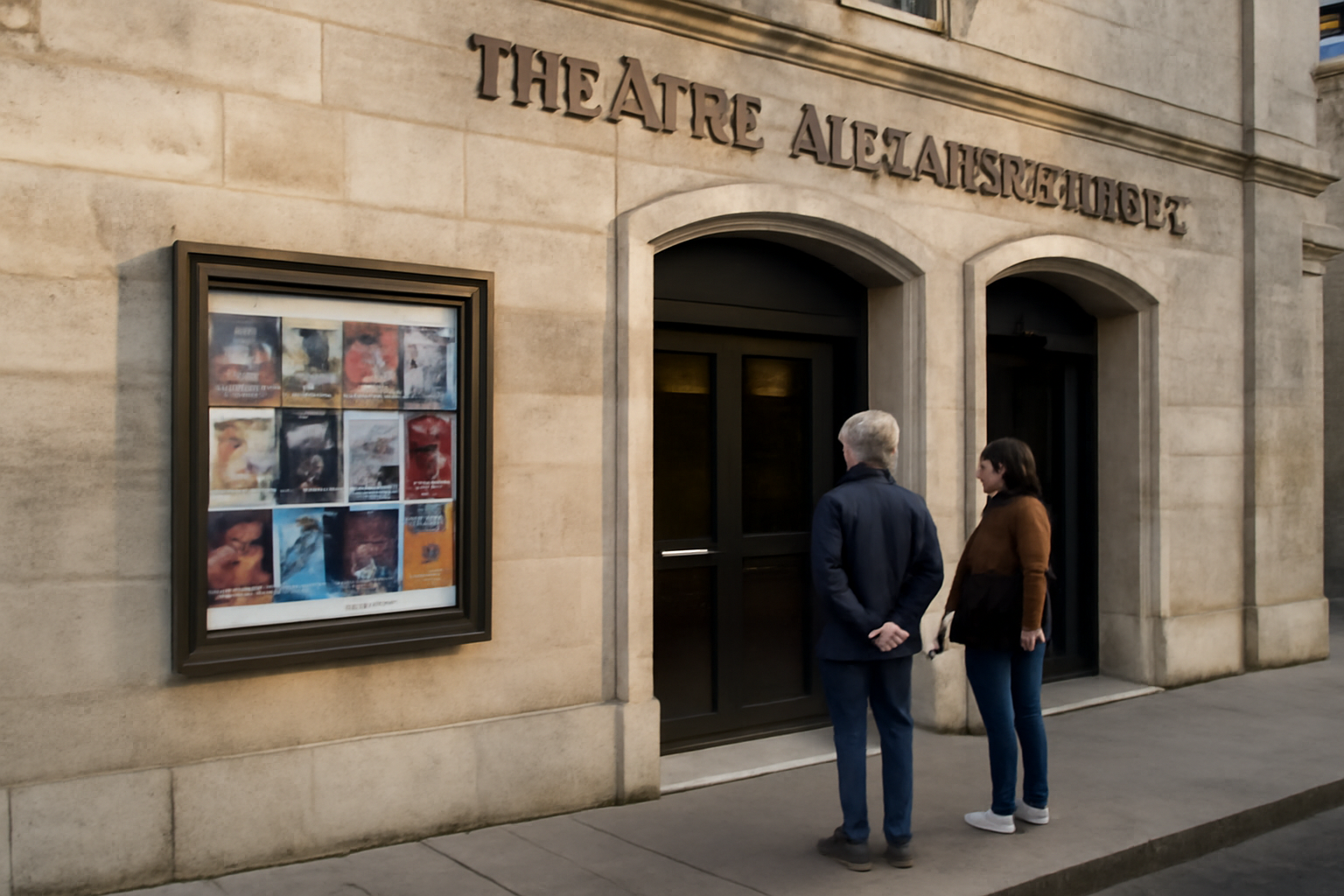 Entrée du Théâtre Alexandre-Dumas à Saint-Germain-en-Laye avec affiche de la programmation