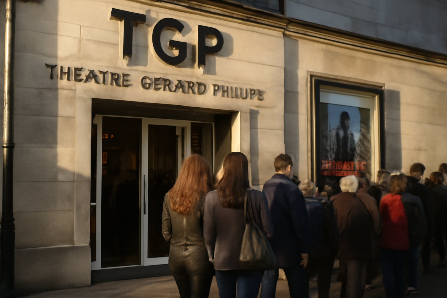 Façade du théâtre gérard-philipe à Saint-Denis, entrée du centre dramatique national sous une lumière de fin d’après-midi