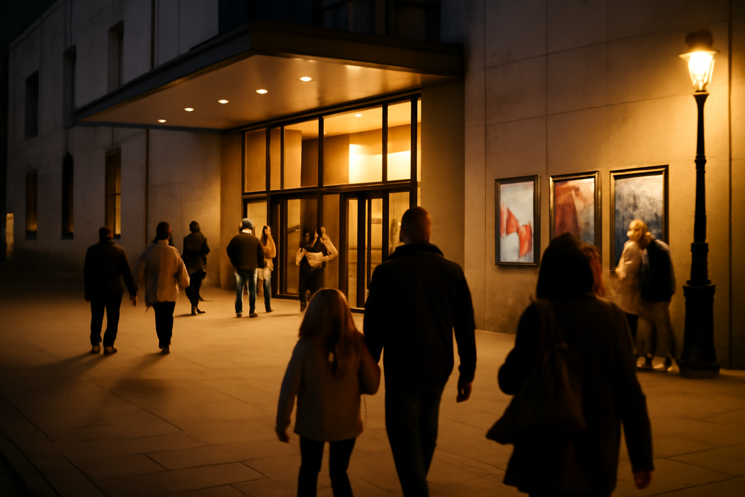Salle de spectacle du Maillon à Strasbourg, public attendant devant l’entrée