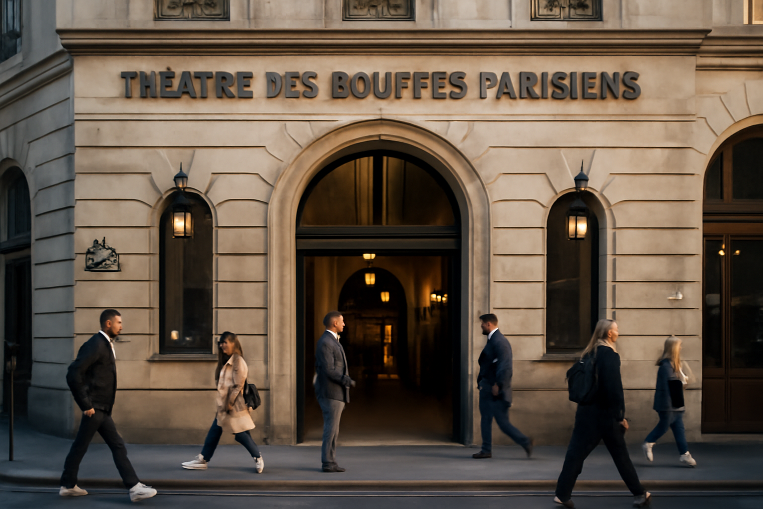 Entrée du théâtre des bouffes-parisiens à Paris, rue Monsigny, 2e arrondissement
