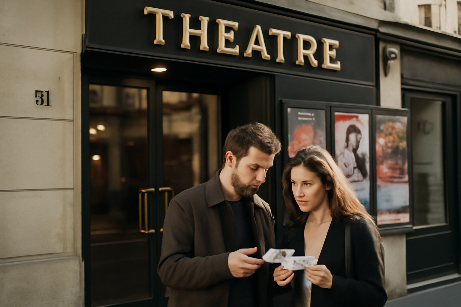Théâtre saint-georges à Paris, entrée rue Saint-Georges, public entrant avant la représentation